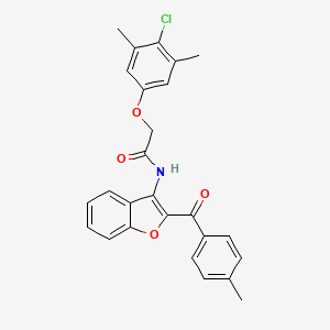 2-(4-chloro-3,5-dimethylphenoxy)-N-[2-(4-methylbenzoyl)-1-benzofuran-3-yl]acetamide