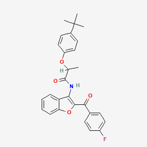 2-(4-tert-butylphenoxy)-N-[2-(4-fluorobenzoyl)-1-benzofuran-3-yl]propanamide