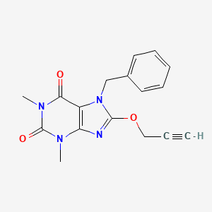 molecular formula C17H16N4O3 B11570959 7-Benzyl-1,3-dimethyl-8-prop-2-ynoxypurine-2,6-dione CAS No. 304871-46-3