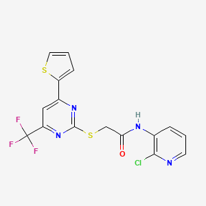 N-(2-chloropyridin-3-yl)-2-{[4-(thiophen-2-yl)-6-(trifluoromethyl)pyrimidin-2-yl]sulfanyl}acetamide