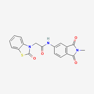 molecular formula C18H13N3O4S B11570980 N-(2-methyl-1,3-dioxo-2,3-dihydro-1H-isoindol-5-yl)-2-(2-oxo-1,3-benzothiazol-3(2H)-yl)acetamide 