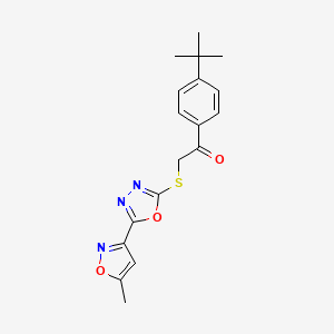 1-(4-Tert-butylphenyl)-2-{[5-(5-methyl-1,2-oxazol-3-yl)-1,3,4-oxadiazol-2-yl]sulfanyl}ethanone