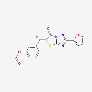 3-{(Z)-[2-(2-furyl)-6-oxo[1,3]thiazolo[3,2-b][1,2,4]triazol-5(6H)-ylidene]methyl}phenyl acetate