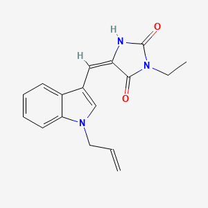 (5E)-3-ethyl-5-{[1-(prop-2-en-1-yl)-1H-indol-3-yl]methylidene}imidazolidine-2,4-dione