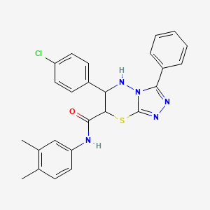 6-(4-chlorophenyl)-N-(3,4-dimethylphenyl)-3-phenyl-6,7-dihydro-5H-[1,2,4]triazolo[3,4-b][1,3,4]thiadiazine-7-carboxamide