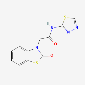 molecular formula C11H8N4O2S2 B11571059 2-(2-oxo-1,3-benzothiazol-3(2H)-yl)-N-(1,3,4-thiadiazol-2-yl)acetamide 