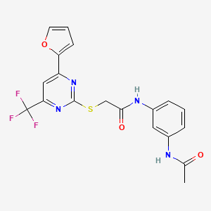 N-[3-(acetylamino)phenyl]-2-{[4-(furan-2-yl)-6-(trifluoromethyl)pyrimidin-2-yl]sulfanyl}acetamide