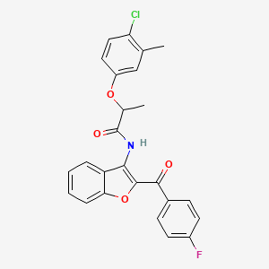 molecular formula C25H19ClFNO4 B11571097 2-(4-chloro-3-methylphenoxy)-N-[2-(4-fluorobenzoyl)-1-benzofuran-3-yl]propanamide 