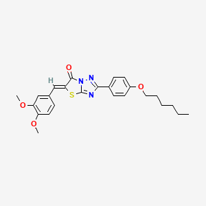 (5Z)-5-(3,4-dimethoxybenzylidene)-2-[4-(hexyloxy)phenyl][1,3]thiazolo[3,2-b][1,2,4]triazol-6(5H)-one