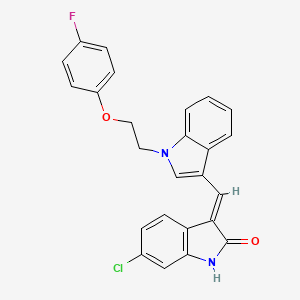 molecular formula C25H18ClFN2O2 B11571160 (3E)-6-chloro-3-({1-[2-(4-fluorophenoxy)ethyl]-1H-indol-3-yl}methylidene)-1,3-dihydro-2H-indol-2-one 