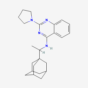 molecular formula C24H32N4 B11571168 2-(pyrrolidin-1-yl)-N-[1-(tricyclo[3.3.1.1~3,7~]dec-1-yl)ethyl]quinazolin-4-amine 