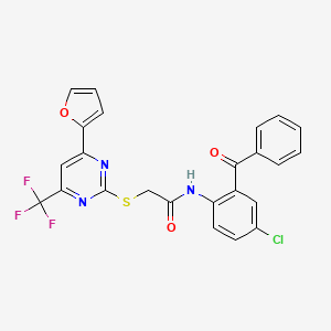 N-[4-chloro-2-(phenylcarbonyl)phenyl]-2-{[4-(furan-2-yl)-6-(trifluoromethyl)pyrimidin-2-yl]sulfanyl}acetamide