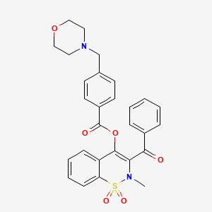 molecular formula C28H26N2O6S B11571214 2-methyl-1,1-dioxido-3-(phenylcarbonyl)-2H-1,2-benzothiazin-4-yl 4-(morpholin-4-ylmethyl)benzoate 