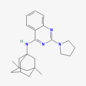 molecular formula C24H32N4 B11571219 N-(3,5-Dimethyladamantan-1-YL)-2-(pyrrolidin-1-YL)quinazolin-4-amine 