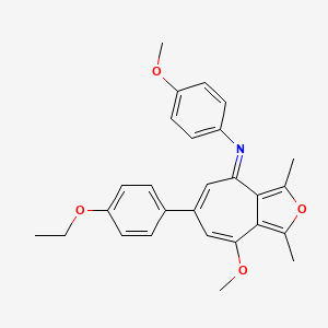 N-[(4E)-6-(4-ethoxyphenyl)-8-methoxy-1,3-dimethyl-4H-cyclohepta[c]furan-4-ylidene]-4-methoxyaniline