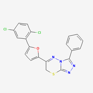 molecular formula C20H12Cl2N4OS B11571241 6-[5-(2,5-dichlorophenyl)furan-2-yl]-3-phenyl-7H-[1,2,4]triazolo[3,4-b][1,3,4]thiadiazine 