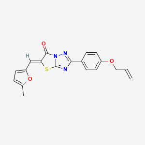 molecular formula C19H15N3O3S B11571304 (5Z)-5-[(5-methylfuran-2-yl)methylidene]-2-[4-(prop-2-en-1-yloxy)phenyl][1,3]thiazolo[3,2-b][1,2,4]triazol-6(5H)-one 