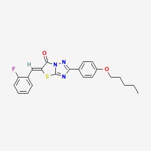 molecular formula C22H20FN3O2S B11571316 (5Z)-5-(2-fluorobenzylidene)-2-[4-(pentyloxy)phenyl][1,3]thiazolo[3,2-b][1,2,4]triazol-6(5H)-one 