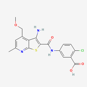 5-({[3-Amino-4-(methoxymethyl)-6-methylthieno[2,3-b]pyridin-2-yl]carbonyl}amino)-2-chlorobenzoic acid