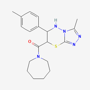 molecular formula C19H25N5OS B11571321 azepan-1-yl[3-methyl-6-(4-methylphenyl)-6,7-dihydro-5H-[1,2,4]triazolo[3,4-b][1,3,4]thiadiazin-7-yl]methanone 