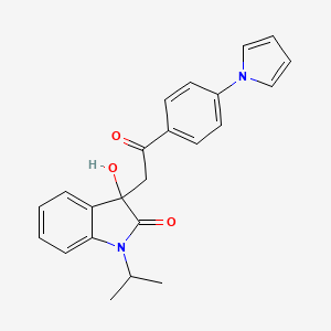 3-hydroxy-3-{2-oxo-2-[4-(1H-pyrrol-1-yl)phenyl]ethyl}-1-(propan-2-yl)-1,3-dihydro-2H-indol-2-one