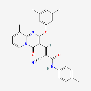 (2E)-2-cyano-3-[2-(3,5-dimethylphenoxy)-9-methyl-4-oxo-4H-pyrido[1,2-a]pyrimidin-3-yl]-N-(4-methylphenyl)prop-2-enamide