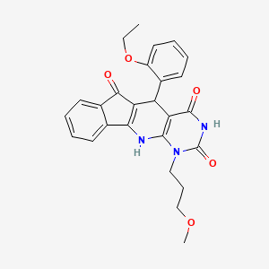 molecular formula C26H25N3O5 B11571400 2-(2-ethoxyphenyl)-7-(3-methoxypropyl)-5,7,9-triazatetracyclo[8.7.0.03,8.011,16]heptadeca-1(10),3(8),11,13,15-pentaene-4,6,17-trione 