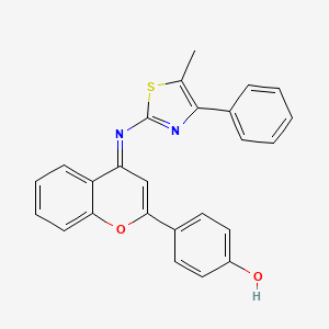 4-[(4E)-4-[(5-Methyl-4-phenyl-1,3-thiazol-2-YL)imino]-4H-chromen-2-YL]phenol