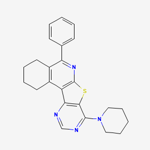 8-phenyl-13-piperidin-1-yl-11-thia-9,14,16-triazatetracyclo[8.7.0.02,7.012,17]heptadeca-1,7,9,12,14,16-hexaene