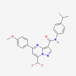 molecular formula C24H22F2N4O2 B11571423 7-(difluoromethyl)-5-(4-methoxyphenyl)-N-[4-(propan-2-yl)phenyl]pyrazolo[1,5-a]pyrimidine-3-carboxamide 