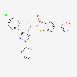 (5Z)-5-{[3-(4-chlorophenyl)-1-phenyl-1H-pyrazol-4-yl]methylidene}-2-(furan-2-yl)[1,3]thiazolo[3,2-b][1,2,4]triazol-6(5H)-one