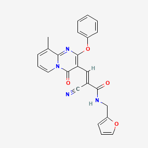 (2E)-2-cyano-N-(furan-2-ylmethyl)-3-(9-methyl-4-oxo-2-phenoxy-4H-pyrido[1,2-a]pyrimidin-3-yl)prop-2-enamide