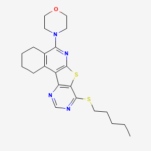 4-(13-pentylsulfanyl-11-thia-9,14,16-triazatetracyclo[8.7.0.02,7.012,17]heptadeca-1,7,9,12,14,16-hexaen-8-yl)morpholine