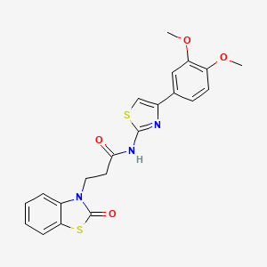 N-[4-(3,4-dimethoxyphenyl)-1,3-thiazol-2-yl]-3-(2-oxo-1,3-benzothiazol-3(2H)-yl)propanamide