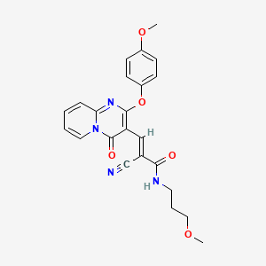 (2E)-2-cyano-3-[2-(4-methoxyphenoxy)-4-oxo-4H-pyrido[1,2-a]pyrimidin-3-yl]-N-(3-methoxypropyl)prop-2-enamide