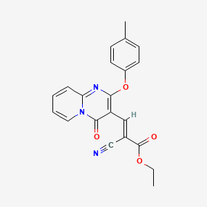 ethyl (2E)-2-cyano-3-[2-(4-methylphenoxy)-4-oxo-4H-pyrido[1,2-a]pyrimidin-3-yl]prop-2-enoate