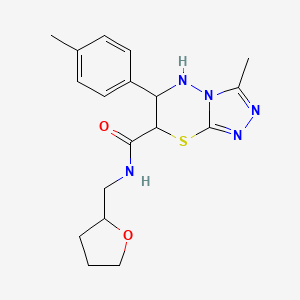 3-methyl-6-(4-methylphenyl)-N-(tetrahydrofuran-2-ylmethyl)-6,7-dihydro-5H-[1,2,4]triazolo[3,4-b][1,3,4]thiadiazine-7-carboxamide