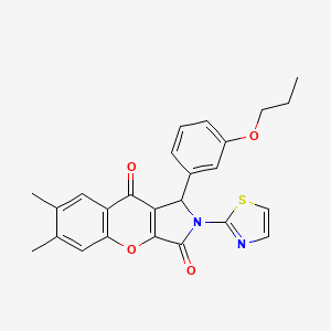 6,7-Dimethyl-1-(3-propoxyphenyl)-2-(1,3-thiazol-2-yl)-1,2-dihydrochromeno[2,3-c]pyrrole-3,9-dione