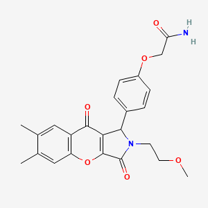 2-{4-[2-(2-Methoxyethyl)-6,7-dimethyl-3,9-dioxo-1,2,3,9-tetrahydrochromeno[2,3-c]pyrrol-1-yl]phenoxy}acetamide