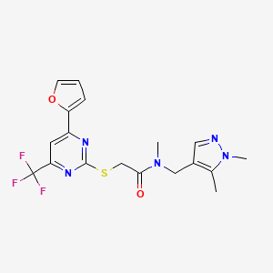 N-(1,5-Dimethyl-1H-pyrazol-4-ylmethyl)-2-(4-furan-2-yl-6-trifluoromethyl-pyrimidin-2-ylsulfanyl)-N-methyl-acetamide