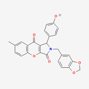 2-(1,3-Benzodioxol-5-ylmethyl)-1-(4-hydroxyphenyl)-7-methyl-1,2-dihydrochromeno[2,3-c]pyrrole-3,9-dione