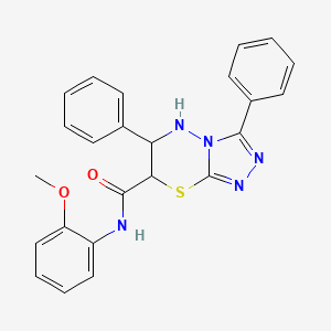 molecular formula C24H21N5O2S B11571606 N-(2-methoxyphenyl)-3,6-diphenyl-6,7-dihydro-5H-[1,2,4]triazolo[3,4-b][1,3,4]thiadiazine-7-carboxamide 