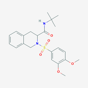 molecular formula C22H28N2O5S B11571612 N-tert-butyl-2-[(3,4-dimethoxyphenyl)sulfonyl]-1,2,3,4-tetrahydroisoquinoline-3-carboxamide 