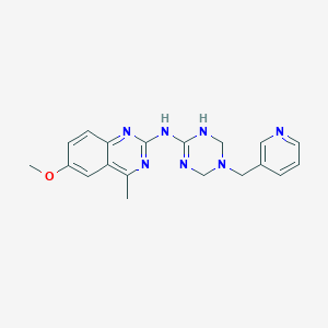 6-methoxy-4-methyl-N-[5-(pyridin-3-ylmethyl)-1,4,5,6-tetrahydro-1,3,5-triazin-2-yl]quinazolin-2-amine