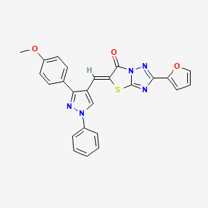 (5Z)-2-(furan-2-yl)-5-{[3-(4-methoxyphenyl)-1-phenyl-1H-pyrazol-4-yl]methylidene}[1,3]thiazolo[3,2-b][1,2,4]triazol-6(5H)-one