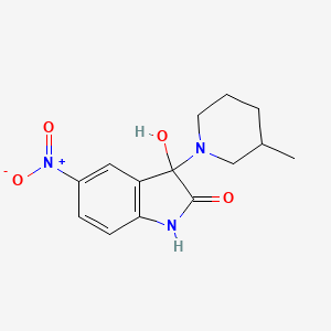 3-hydroxy-3-(3-methylpiperidin-1-yl)-5-nitro-1,3-dihydro-2H-indol-2-one