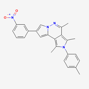 3,5,7-trimethyl-4-(4-methylphenyl)-11-(3-nitrophenyl)-4,8,9-triazatricyclo[7.3.0.02,6]dodeca-1(12),2,5,7,10-pentaene