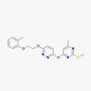 3-{[6-Methyl-2-(methylsulfanyl)pyrimidin-4-yl]oxy}-6-[2-(2-methylphenoxy)ethoxy]pyridazine