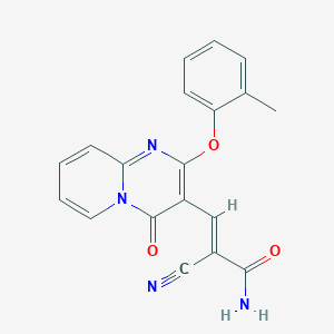 (2E)-2-cyano-3-[2-(2-methylphenoxy)-4-oxo-4H-pyrido[1,2-a]pyrimidin-3-yl]prop-2-enamide