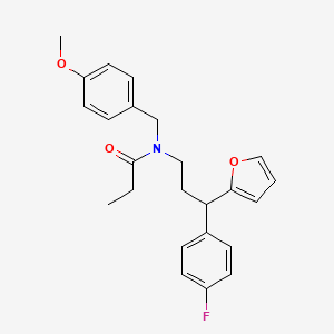 N-[3-(4-fluorophenyl)-3-(furan-2-yl)propyl]-N-[(4-methoxyphenyl)methyl]propanamide